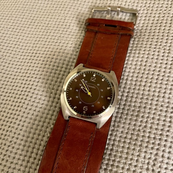 Fossil Other - FOSSIL JR-9676 Men’s Watch with Leather Band